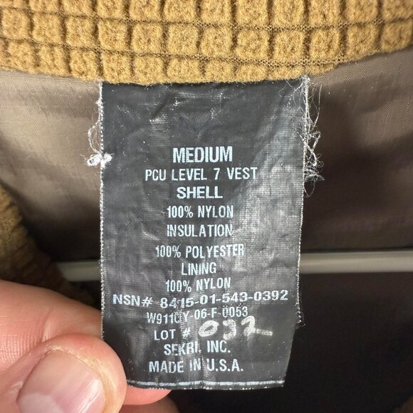 Sekri Military PCU Level 7 Cold Weather Primaloft Vest Medium - Picture 2 of 6